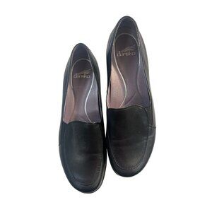 Dansko Black Leather Mules